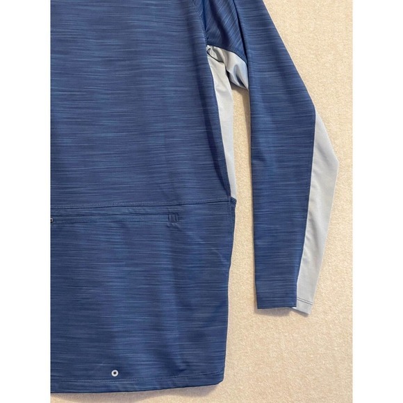 Hang Ten Shirt Men's Medium Blue and Gray Back Zip Pocket UV Protection - Picture 10 of 12